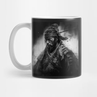 Charcoal Drawing of a japanese samurai Mug